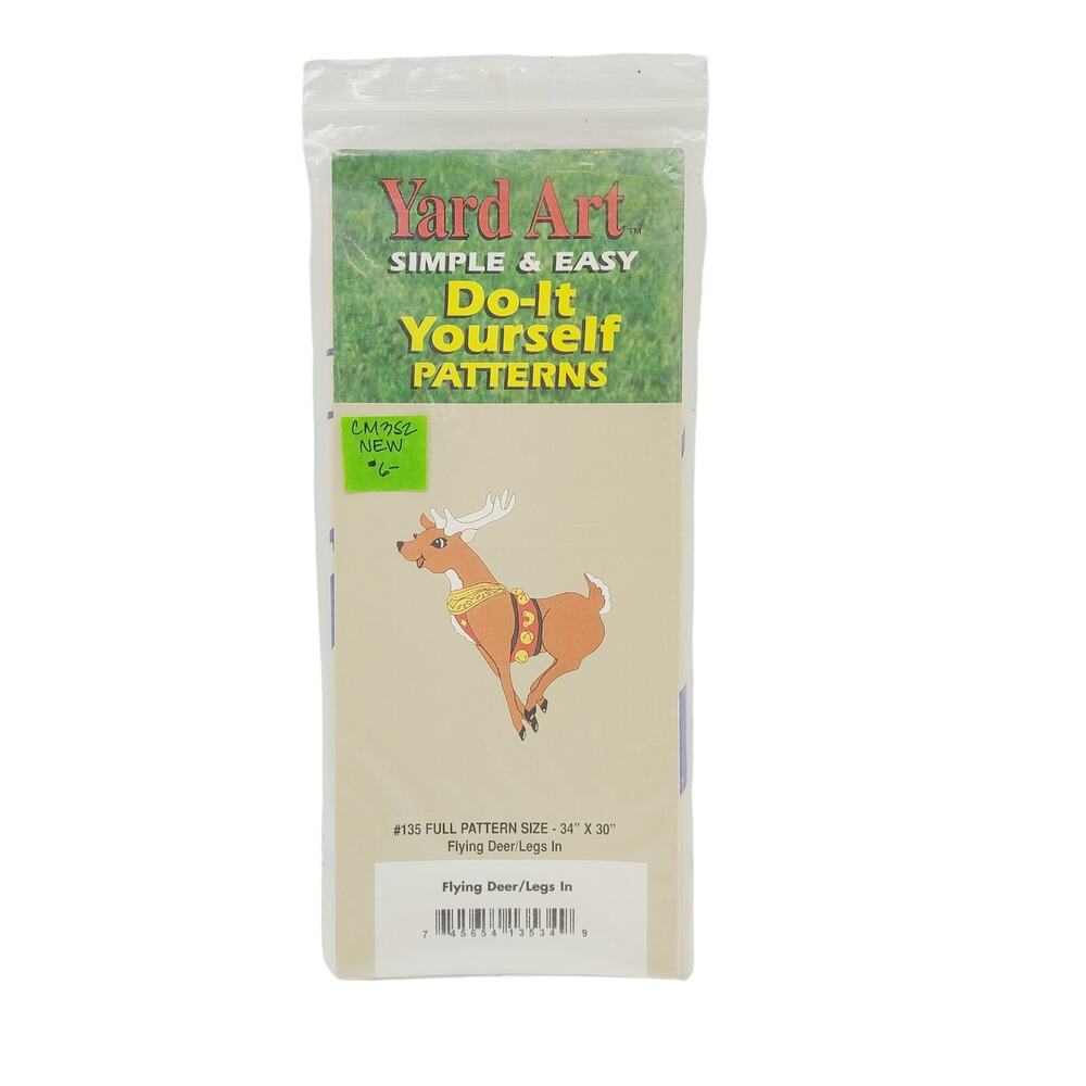 Woodcraft Pattern 'Flying Deer Legs In' Vtg 1993 Yard Art Do-It Yourself